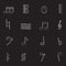 Music note symbols outline icons set eps10