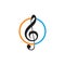 Music note symphony icon logo design vector template