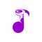 Music Note with Tornado logo vector template, Creative Twister logo design concepts, icon symbol, Illustration