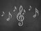 Music notes on blackboard