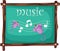 Music notes on blackboard vector