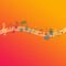 Music Notes on Orange Background