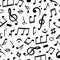 Music notes seamless. Musical note pattern textile wallpaper, melody art. Vector background