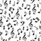 Music notes seamless pattern