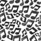 Music notes seamless pattern, musical theme repeating vector background, with hand drawn lines textures.