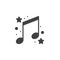 Music notes with stars icon vector