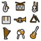 Music object icon set vector