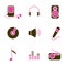Music object icon set vector