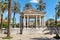 Music palette on Castelnuovo square, near Politeama Garibaldi theatre, used for outdoor concerts in Palermo, Italy