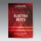 Music party EDM sound poster. Electronic club fun music. Musical event disco trance sound. Night party invitation. DJ flyer poster