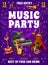 Music party flyer, mage wizard musical instruments