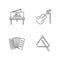 Music performance pixel perfect linear icons set