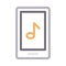 Music phone vector color line icon