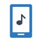 Music phone vector glyph color icon