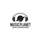 Music planet logo design template