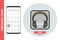 Music player application or headphones icon for smartphone, tablet, laptop or other smart device with mobile interface