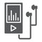 Music player glyph icon, electronic and device