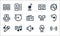 Music player interface line icons. linear set. quality vector line set such as , speaker, karaoke, microphone, playlist, speaker,