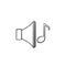 Music playing hand drawn outline doodle icon.