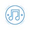 Music playlist vector line icon. Digital apps with lists of your favorite tunes.