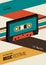 Music poster design template background decorative with cassette tape