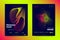 Music Poster Set with Wavy Lines and Rounds.