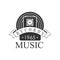Music Record Studio Black And White Logo Template With Sound Recording Retro Speaker