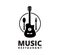 music restaurant with guitar fork and spoon vector logo design concept