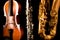 Music Sax tenor saxophone violin and clarinet in black