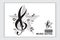 Music scale logo design. music note sign or symbol. musical scale icons. music element vector for banner material, background