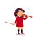 Music school. Violinist. Boy character playing violin. Children with musical instruments. Vector flat cartoon