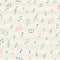 Music seamless pattern with handwritten musical notes