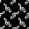 Music seamless treble clef pattern for fabrics and textiles and packaging and linens and wrapping paper