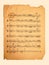 Music sheet background, old vintage paper texture, retro musical staff page