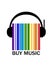 Music shop creative logo, headphone between the colored barcode, color of sund idea, concept buy the music,