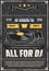 Music shop DJ studio equipment grunge poster