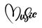 Music sign icon heart. Karaoke symbol. modern calligraphy quote. Hand written lettering text, isolated on white