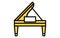 Music, simple grand piano icon (pianist