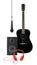 Music and sound - Black western acoustic guitar, microphone, lou