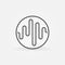 Music Sound Wave in Circle linear vector concept icon