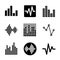 Music soundwave icons set