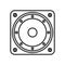 Music Speaker Outline Flat Icon on White