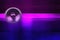 Music speaker on a purple background