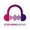 Music streaming icon logo, vector