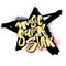 Music super star.Hand drawn lettering phrase on star texture background.