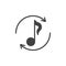 Music synchronize vector icon