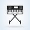 Music synthesizer icon illustration in flat design style isolated on white background. Acoustic instrument sign