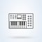 Music synthesizer icon illustration in line design style isolated on white background. Acoustic instrument sign