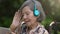 Music therapy in dementia treatment on elderly woman