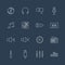 Music thin line icons